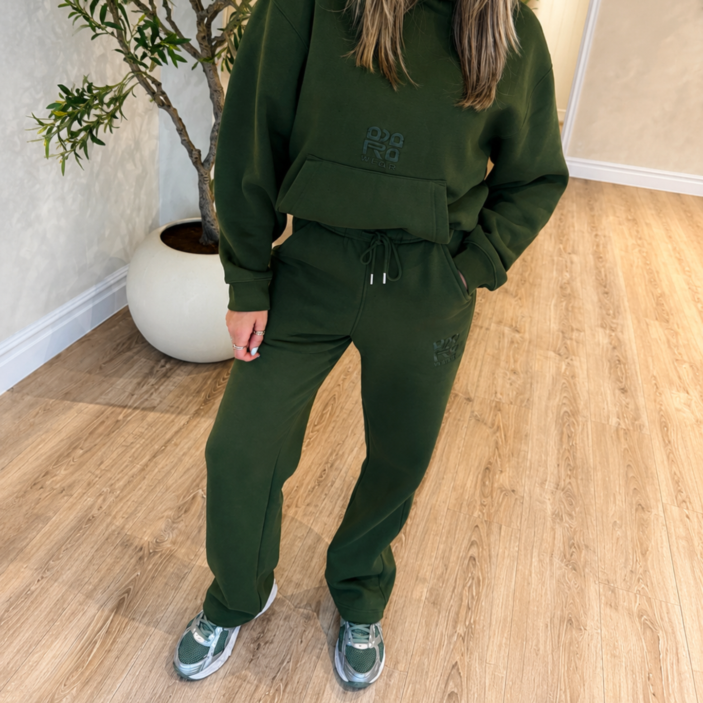 ADARA Wide Leg Joggers – Khaki