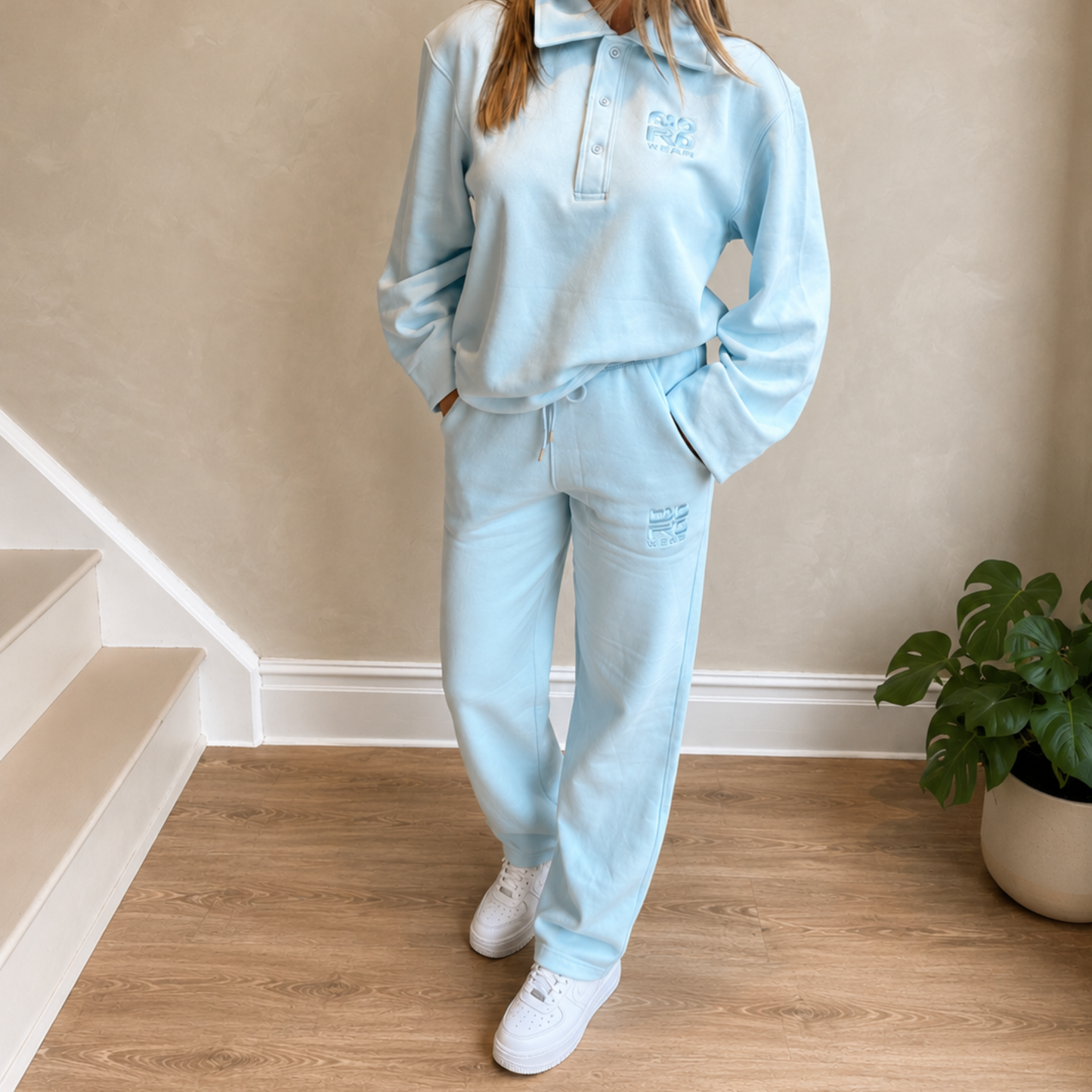 ADARA Embroidered Sweatshirt – Powder Blue