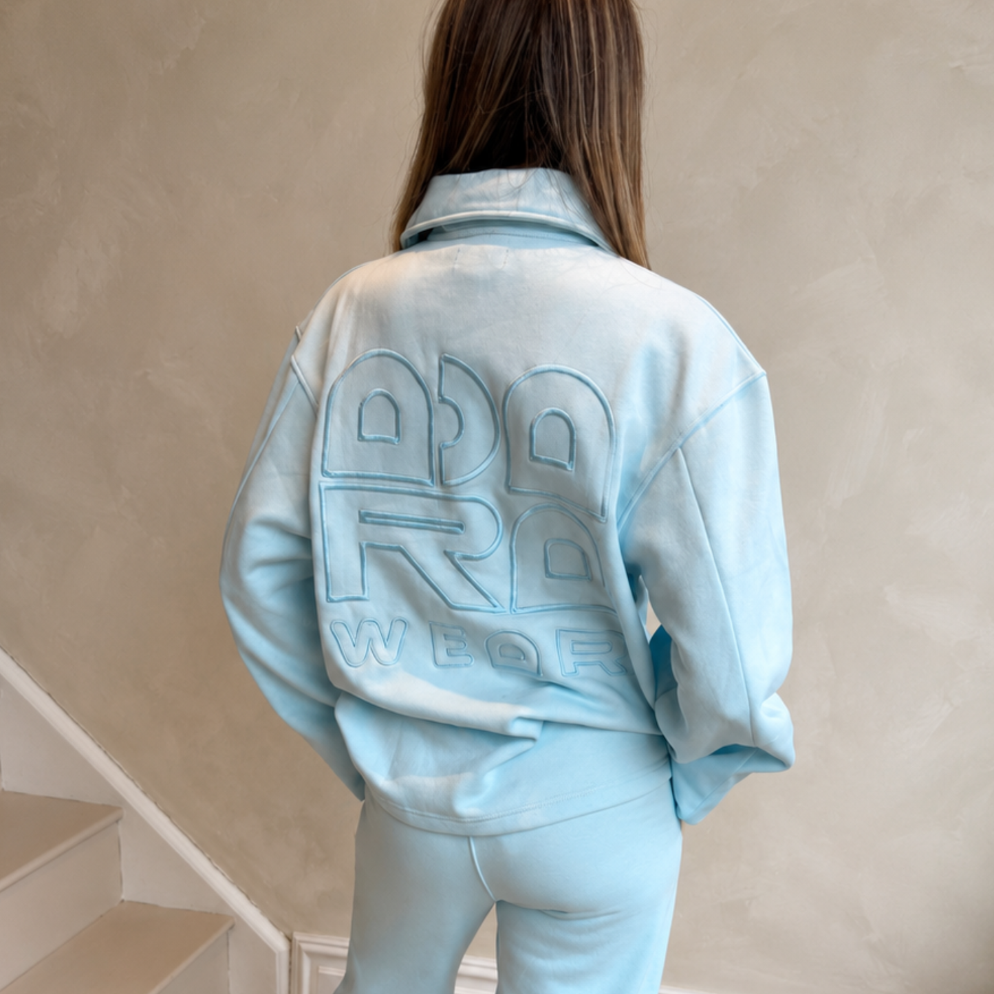 ADARA Embroidered Sweatshirt – Powder Blue