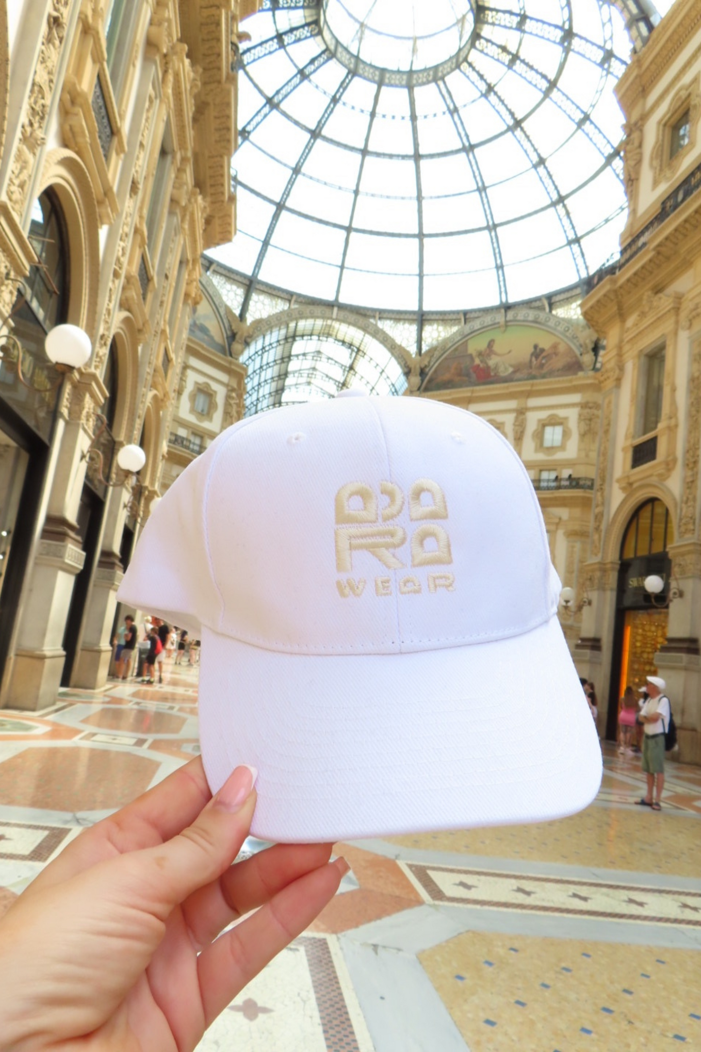 Classic White Canvas Embroidered Adara Hat